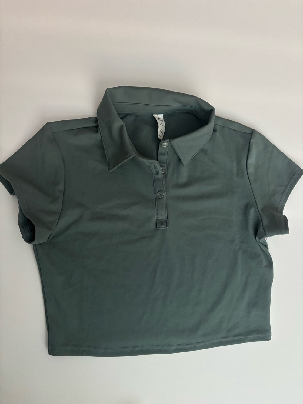 Cropped Polo Top in Sage Green by 90 Degrees‎ by Reflex